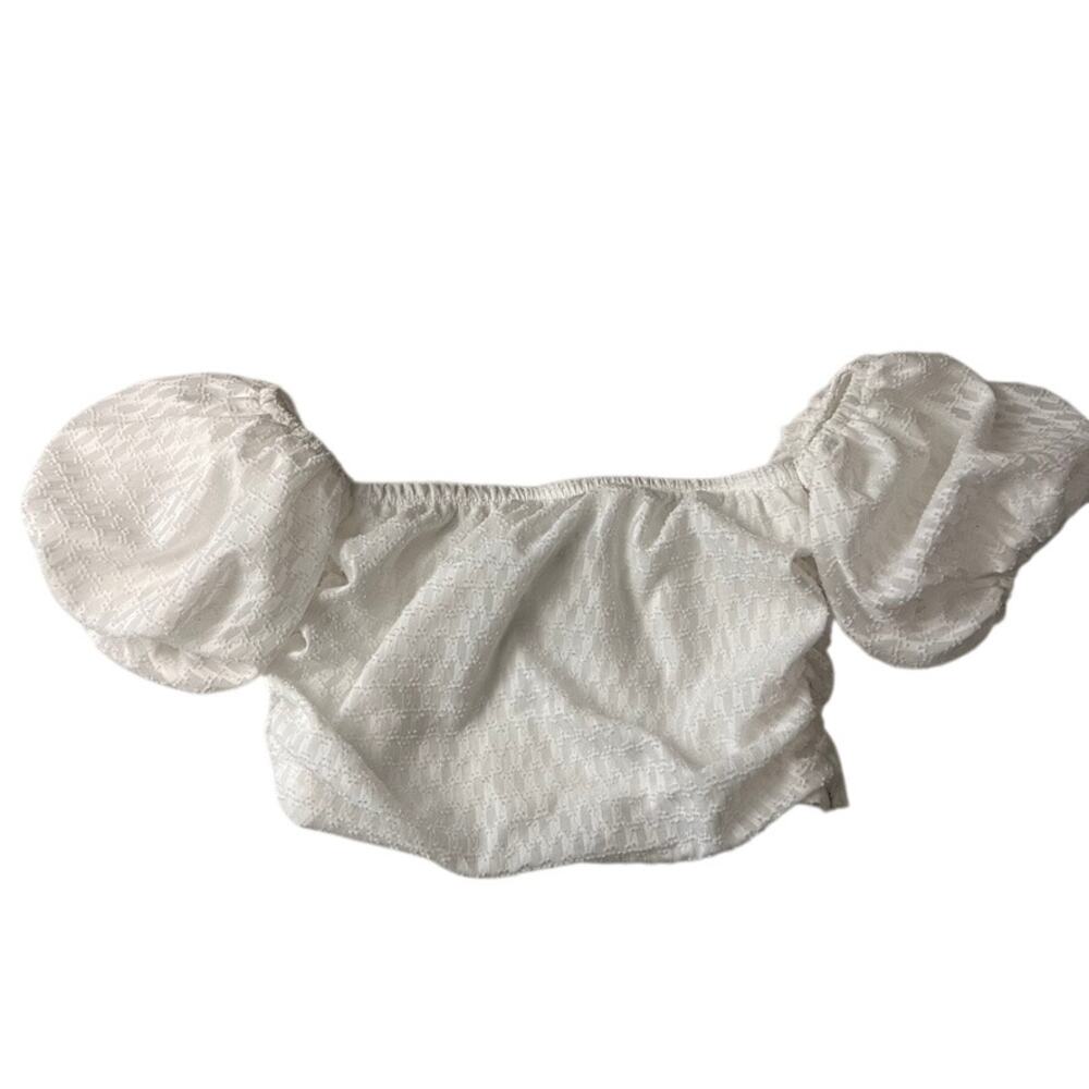 Nasty Gal White Crop Top Women Size 8 Milk Maid Hippie Festival